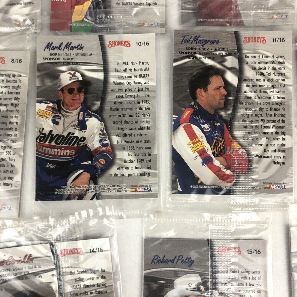 Nascar Race Cards Shoney's Special Fleer Ultra‎ 1997 Factory Sealed Ephemera Vtg